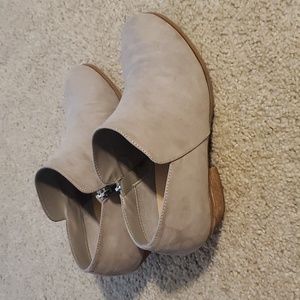 Beige booties size 9WW Torrid